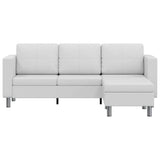 Canapé sectionnel à 3 places cuir synthétique blanc