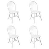 Chaises à manger lot de 4 blanc bois d'hévéa solide
