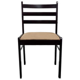 Chaises à manger lot de 2 marron hévéa solide et velours