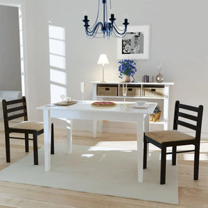 Chaises à manger lot de 2 marron hévéa solide et velours