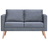 Canapé à 2 places Tissu Gris foncé