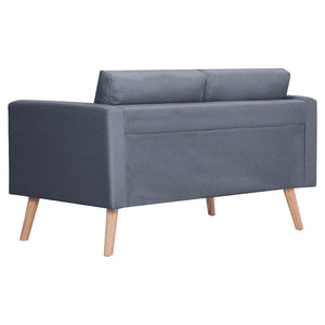 Canapé à 2 places Tissu Gris foncé