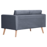 Canapé à 2 places Tissu Gris foncé