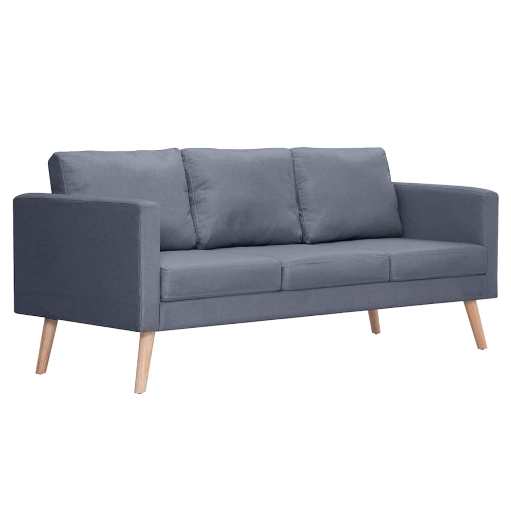 Canapé à 3 places Tissu Gris foncé