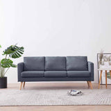 Canapé à 3 places Tissu Gris foncé