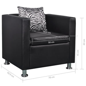 Fauteuil noir similicuir