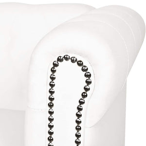 Canapé Chesterfield à 2 places cuir synthétique blanc