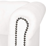 Canapé Chesterfield à 2 places cuir synthétique blanc