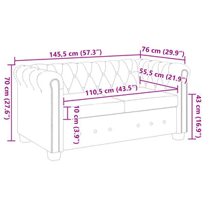 Canapé Chesterfield à 2 places cuir synthétique blanc