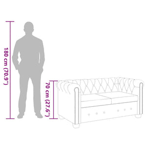 Canapé Chesterfield à 2 places cuir synthétique blanc