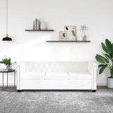 Canapé Chesterfield à 3 places cuir synthétique blanc
