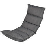 Chaise longue pliable de sol Gris Tissu