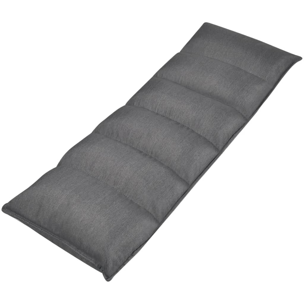 Chaise longue pliable de sol Gris Tissu