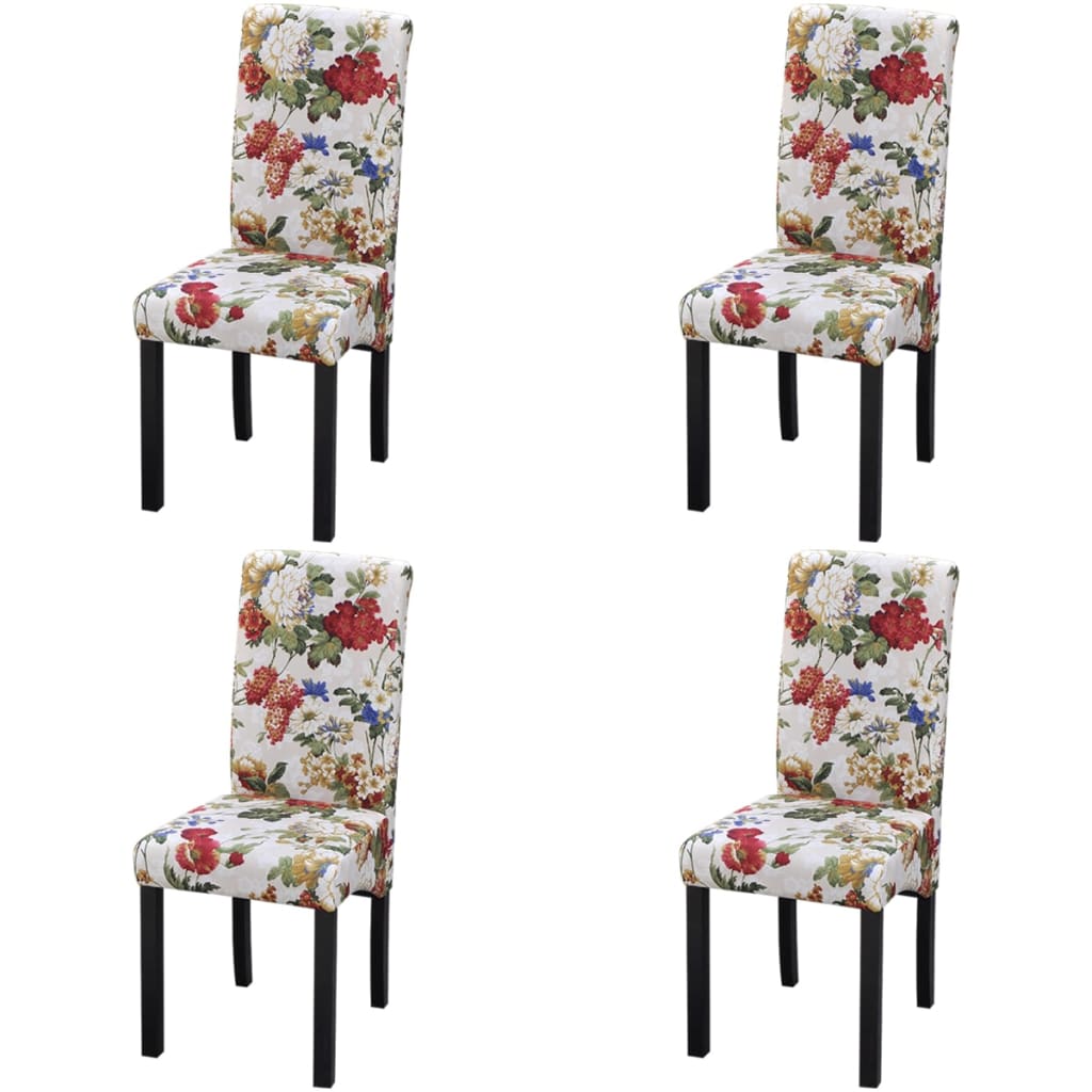 Chaises à manger lot de 4 multicolore tissu