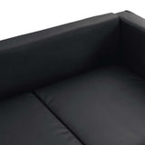 Jeu de canapé à 2 places et à 3 places Cuir synthétique Noir