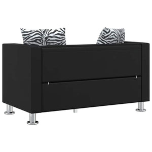 Jeu de canapé à 2 places et à 3 places Cuir synthétique Noir