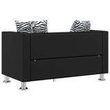 Jeu de canapé à 2 places et à 3 places Cuir synthétique Noir