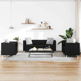 Jeu de canapé à 2 places et à 3 places et fauteuil Noir