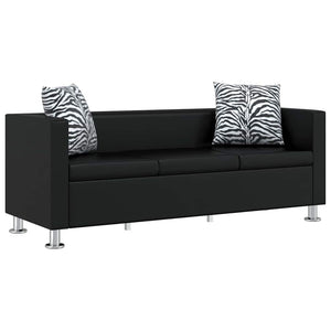 Jeu de canapé à 2 places et à 3 places et fauteuil Noir