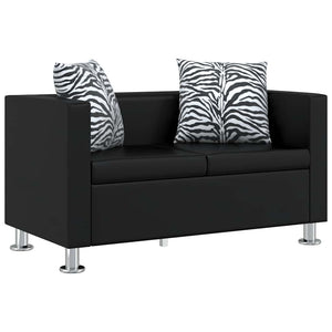 Jeu de canapé à 2 places et à 3 places et fauteuil Noir