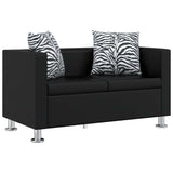Jeu de canapé à 2 places et à 3 places et fauteuil Noir