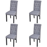 Chaises à manger lot de 4 gris clair tissu