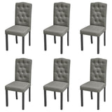 Chaises à manger lot de 6 gris tissu