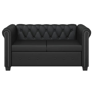 Canapé Chesterfield à 2 places et à 3 places noir