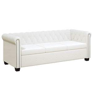 Canapé Chesterfield à 2 places et à 3 places blanc