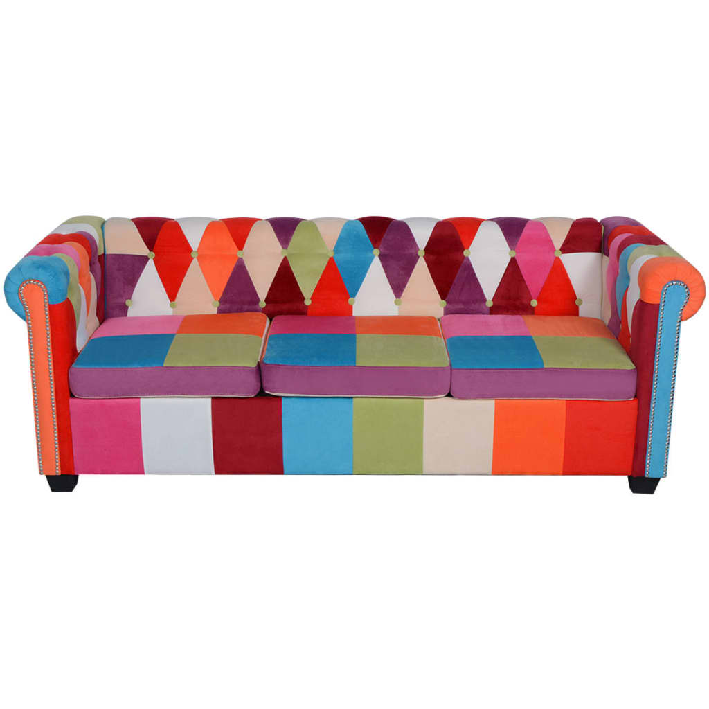 Canapé Chesterfield 3 places tissu