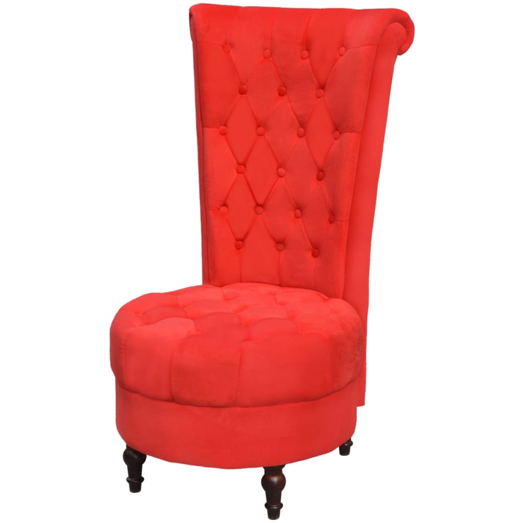Chaise de canapé avec dossier haut rouge tissu