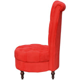 Chaise de canapé avec dossier haut rouge tissu