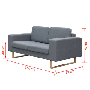 Canapé à 2 places tissu gris clair