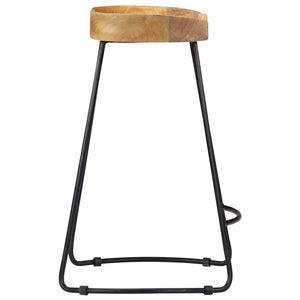 Tabourets de bar Gavin lot de 2 bois de manguier massif