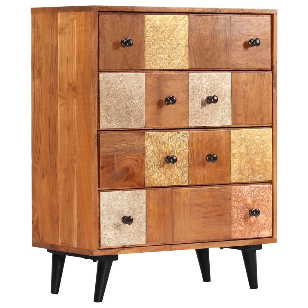 Commode à tiroirs 60x30x75 cm Bois d'acacia massif