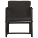 Fauteuil noir cuir véritable