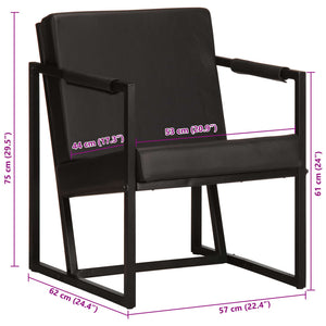 Fauteuil noir cuir véritable