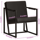 Fauteuil noir cuir véritable
