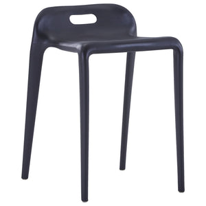 Tabourets empilables lot de 4 noir plastique