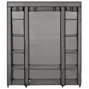 Armoire avec compartiments et tiges Gris 150x45x176 cm Tissu