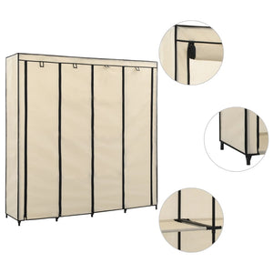 Garde-robe avec 4 compartiments Crème 175x45x170 cm