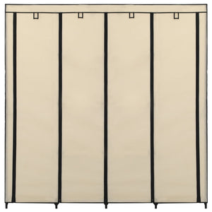 Garde-robe avec 4 compartiments Crème 175x45x170 cm