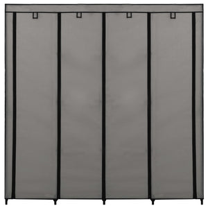 Garde-robe avec 4 compartiments Gris 175x45x170 cm