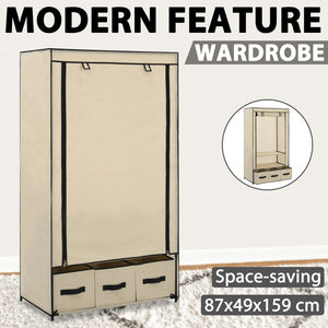 Garde-robe Crème 87 x 49 x 159 cm Tissu