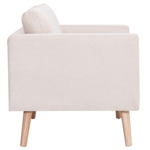 Canapé à 3 places Tissu Crème