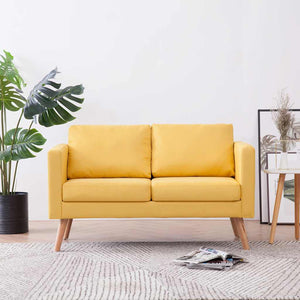 Canapé à 2 places tissu jaune