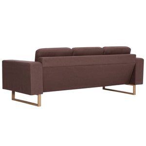 Canapé à 3 places tissu marron