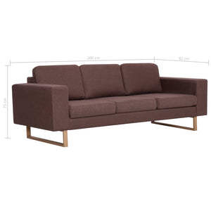 Canapé à 3 places tissu marron