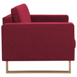 Canapé à 2 places Tissu Rouge bordeaux