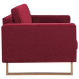 Canapé à 2 places Tissu Rouge bordeaux
